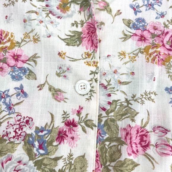 Vintage Blair 80s Floral Bouquet Cream Blazer Jacket Size 16 - Picture 7 of 12